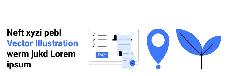 payment process with digital forms location icon vector image