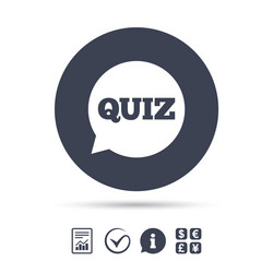 quiz sign icon questions and answers game vector image