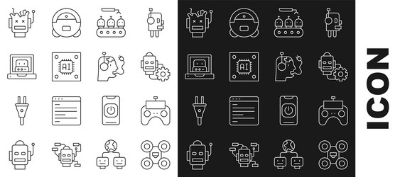 set line drone remote control robot setting vector image