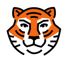 Tiger abstract logo icon lines design elements vector