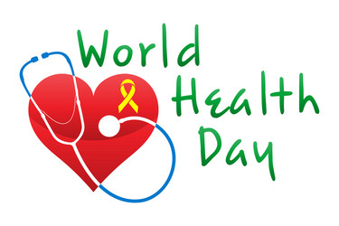 world health day logo text banner vector