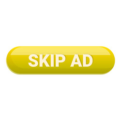 yellow skip ad button for website or app design vector image
