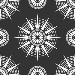 Abstract seamless pattern with round symmetrical vector