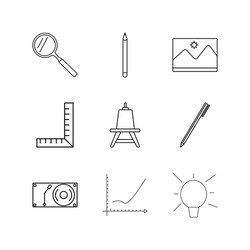 Design elements linear icon set simple outline vector