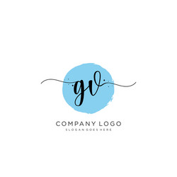 Initial gv letter royal luxury logo template Vector Image