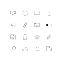 interface linear thin icons set outlined simple vector image