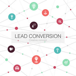 lead conversion trendy web template with simple vector image