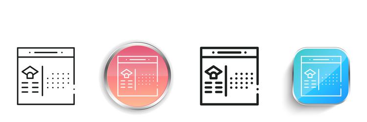 lesson icon thin linear regular and button style vector image
