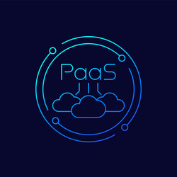 paas platform as a service icon in linear design vector image