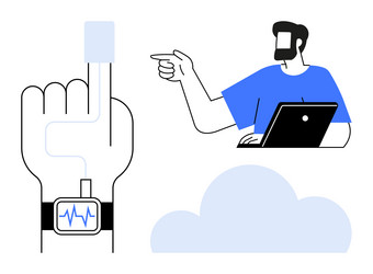remote health monitoring and data analysis vector image