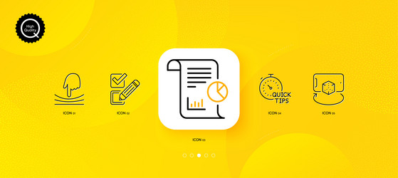 report elastic and checkbox minimal line icons vector