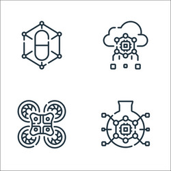 Robotics line icons linear set quality vector