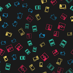 Set line bell ssd card delete folder and floppy vector