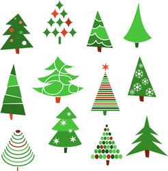 Cartoon christmas trees Royalty Free Vector Image