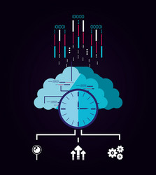 cloud computer with data center icons vector image