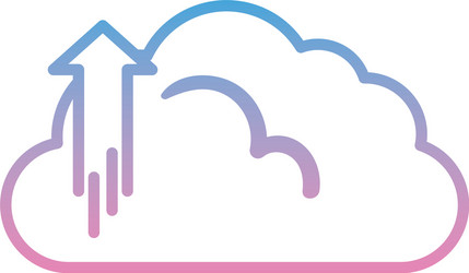 cloud computing with upload arrow gradient style vector image