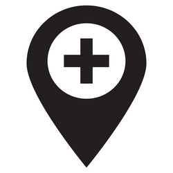 map pointer with hospital icon location vector image