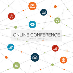 online conference trendy web template with simple vector