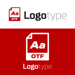 Red otf file document download button icon vector