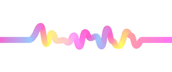 abstract 3d flowing sound wave with multicolored vector