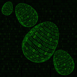 abstract easter egg with binary code inside happy vector image