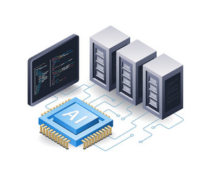 artificial intelligence server computer vector image