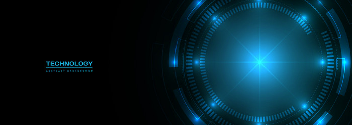 blue abstract digital technology circle interface vector image