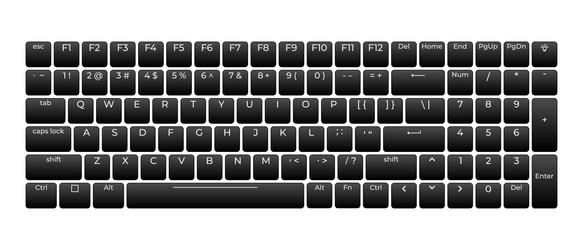computer keyboard button layout template vector image