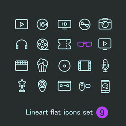 different modern media web application icons vector image