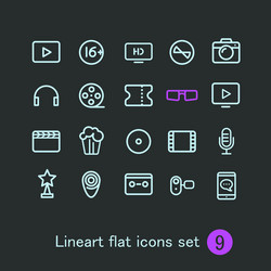 Different modern media web application icons vector