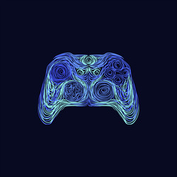 joystick controller artwork design vector