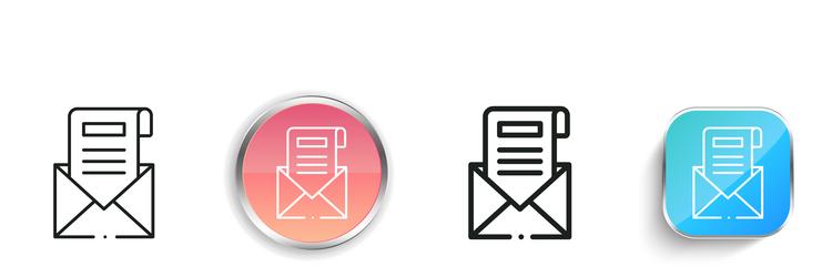 letter icon thin linear regular and button style vector image