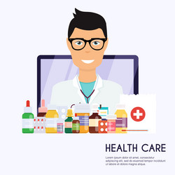 Online medical consultation concept modern vector