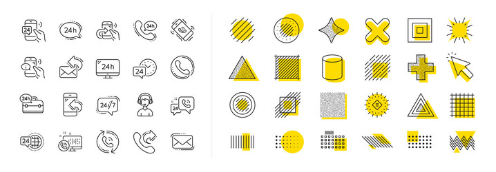 processing line icons set of callback support vector image