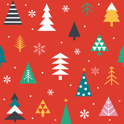 seamless pattern with christmas trees vector image