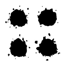 Set black blob isolated on white vector