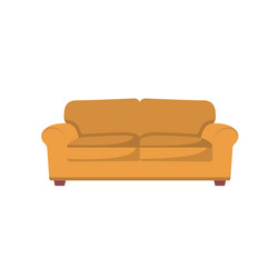 sofa flat clean icon design element on isolated vector image
