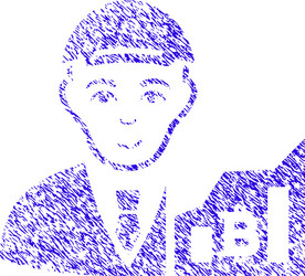 bitcoin trader icon grunge watermark vector image