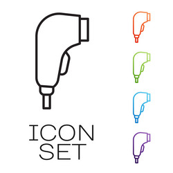black line scanner scanning bar code icon vector image