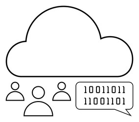 cloud computing concept with binary code and user vector image