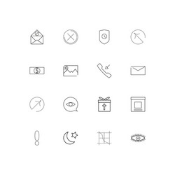 interface linear thin icons set outlined simple vector image