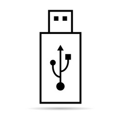 usb icon technology with shadow connect device vector image