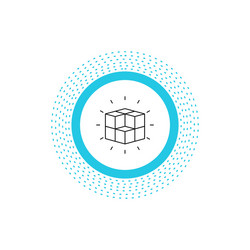 Box labyrinth puzzle solution cube line icon vector