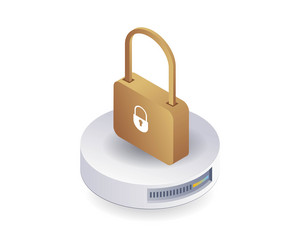 database security lockdown isometric vector image