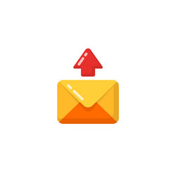 Icon sent message simple flat design mail vector