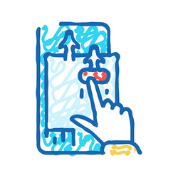 parallax scrolling ux ui design icon doodle vector image