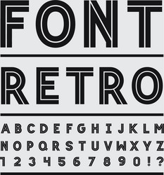 Retro Alphabet Font Set vector image