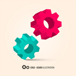 Retro Gears and Cogs - Mechanical Icons vector image