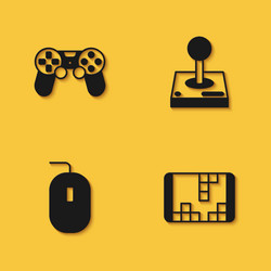set game controller or joystick portable video vector image