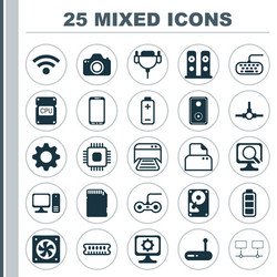Computer icons set collection of wireless vector